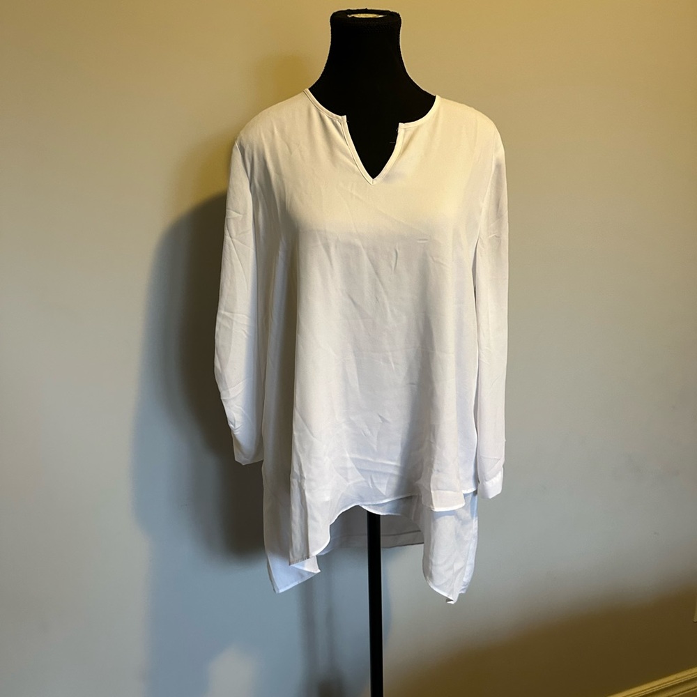 Cristina B White Long Sleeve Blouse